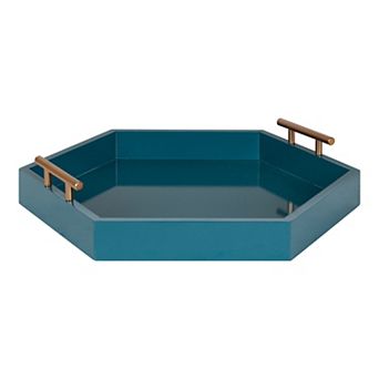 Lipton Hexagon Decorative Tray with Metal Handles 18x18