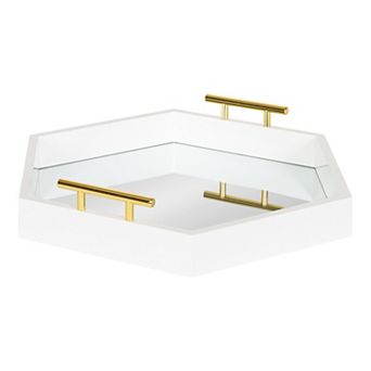 Lipton Hexagon Decorative Tray with Metal Handles 18x18
