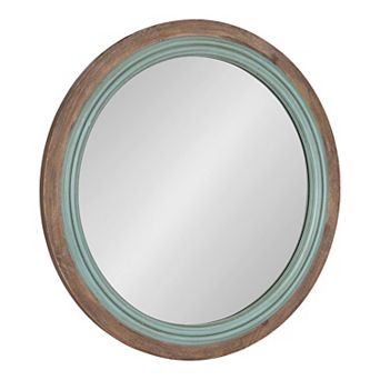 Palmer Wood Round Wall Mirror 26" Diameter