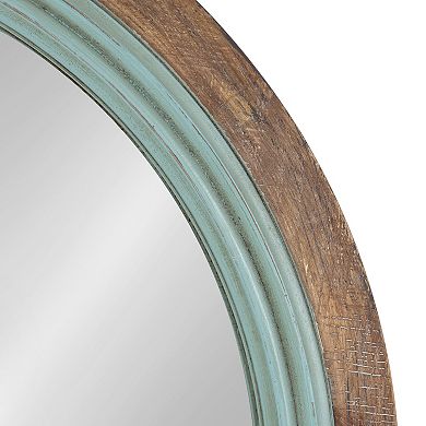 Palmer Wood Round Wall Mirror 26" Diameter