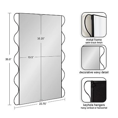 Wriggle Wavy Wall Mirror Metal