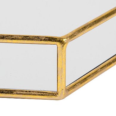 Felicia Metal Mirrored Hexagon Decorative Tray 20x20