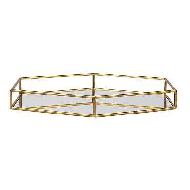 Felicia Metal Mirrored Hexagon Decorative Tray 20x20