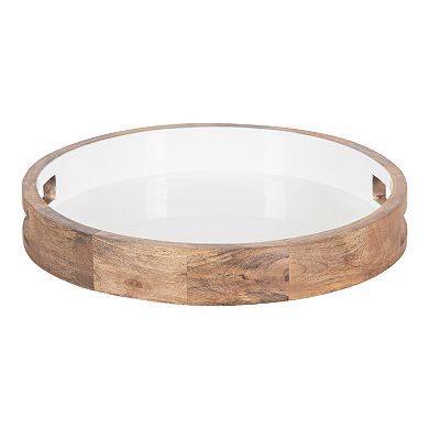 Ehrens Round Decorative Wood Tray 15" Diameter