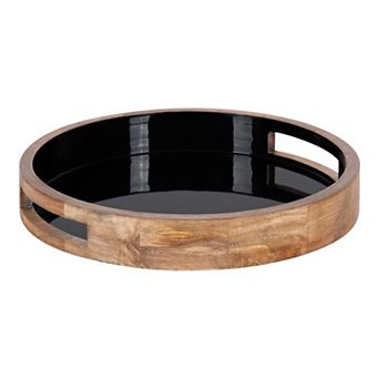 Ehrens Round Decorative Wood Tray 15" Diameter