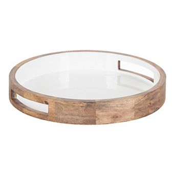 Ehrens Round Decorative Wood Tray 15" Diameter
