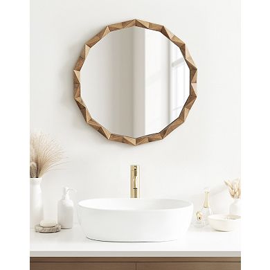 Endicott Round Wood Mirror
