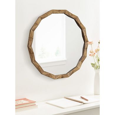 Endicott Round Wood Mirror