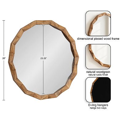 Endicott Round Wood Mirror