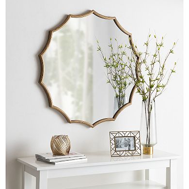 Lalina Scalloped Round Framed Accent Mirror