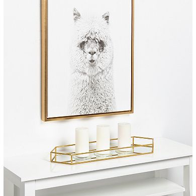 Felicia Trough Mirrored Tray 26x8