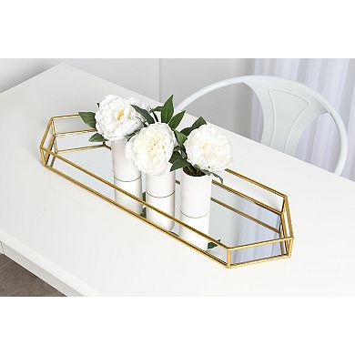Felicia Trough Mirrored Tray 26x8