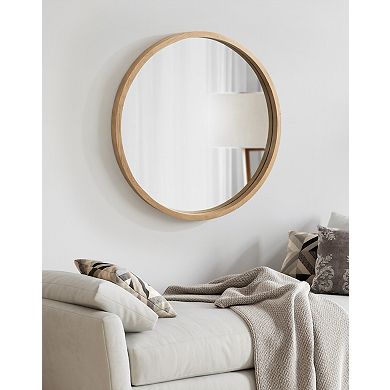 Occonor Wood Round Mirror