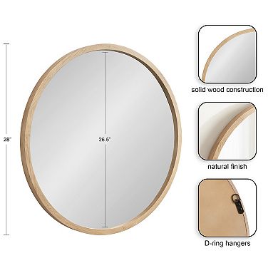 Occonor Wood Round Mirror