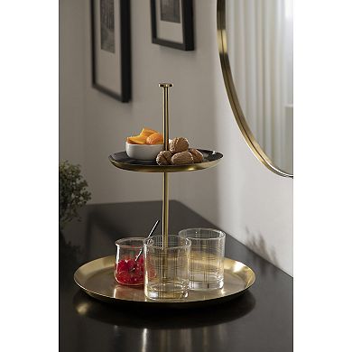 Laranya Tiered Round Decorative Tray 12x12x15