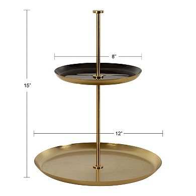 Laranya Tiered Round Decorative Tray 12x12x15