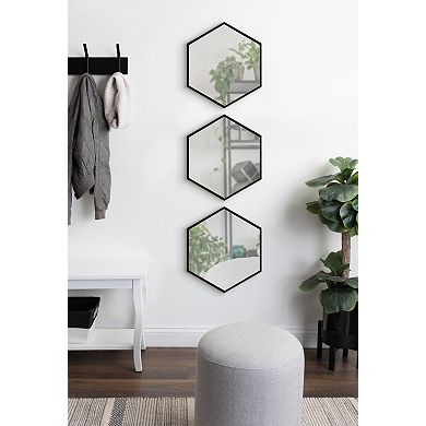 Rhodes Framed Hexagon Wall Mirror Set