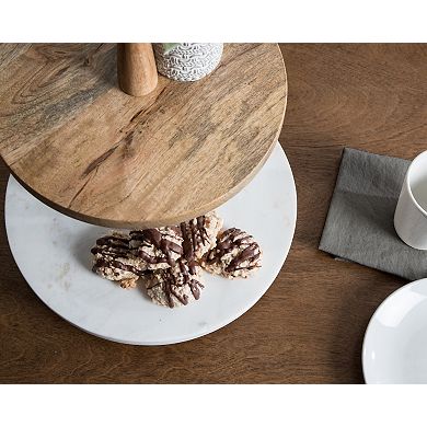 Praxis Wood Tiered Tray 12x12x15