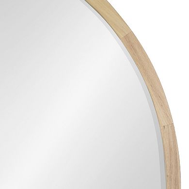 McLean Round Wood Framed Wall Mirror
