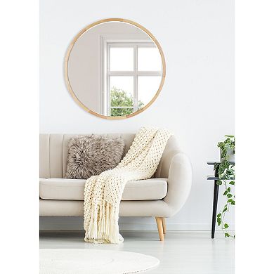 McLean Round Wood Framed Wall Mirror