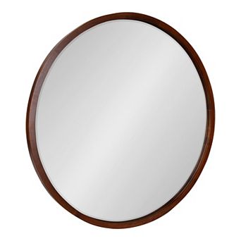 McLean Round Wood Framed Wall Mirror