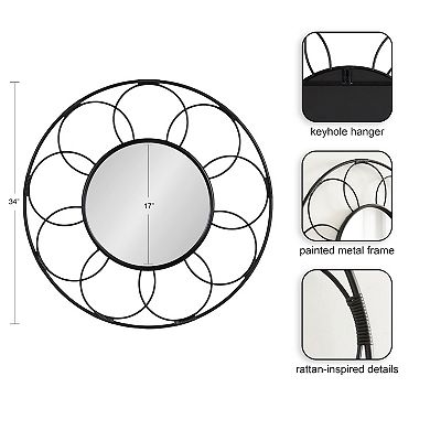 Cori Round Rattan Mirror