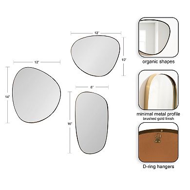 Rollo Metal Mirror Set of 3