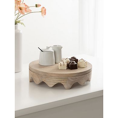 Fairlee Wavy Wood Tray 12x12