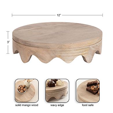 Fairlee Wavy Wood Tray 12x12