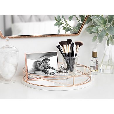 Mendel Round Tray with Decorative Metal Rim 14" Diameter