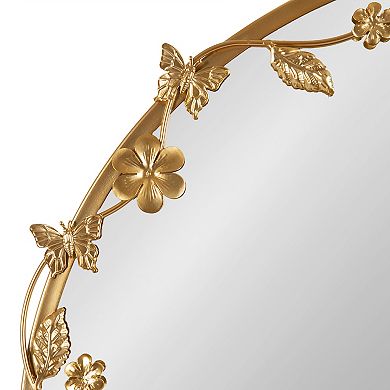 Rosella Floral Wall Mirror Metal 26x26