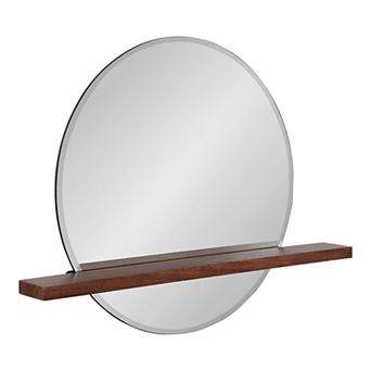 Fosset Round Frameless Mirror with Shelf