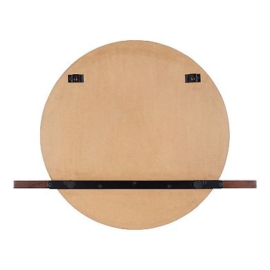 Fosset Round Frameless Mirror with Shelf