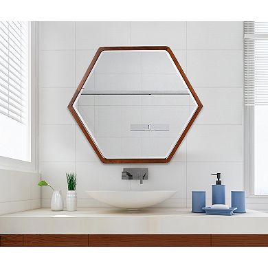 McLean Hexagon Wood Framed Wall Mirror