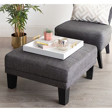 Lipton Square Decorative Wood Tray with Metal Handles 16x16