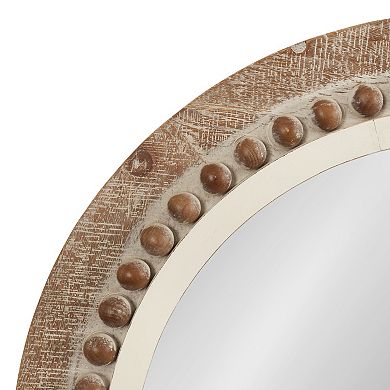 Maddigan Wood Framed Wall Mirror 28" Diameter