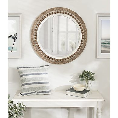 Maddigan Wood Framed Wall Mirror 28" Diameter