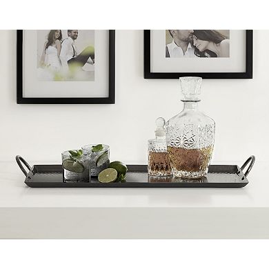 Sanzo Hammered Rectangle Metal Tray 10x22