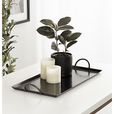 Sanzo Hammered Rectangle Metal Tray 10x22