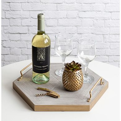 Sade Decorative Hexagon Tray 16" Diameter