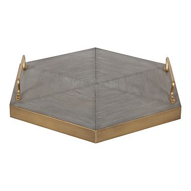 Sade Decorative Hexagon Tray 16" Diameter