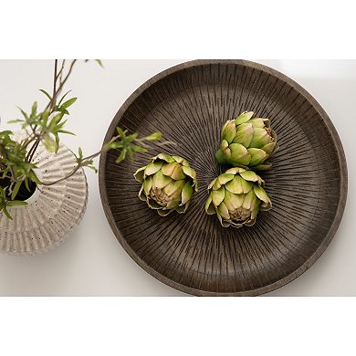 Zandros Round Carved Tray 16x16