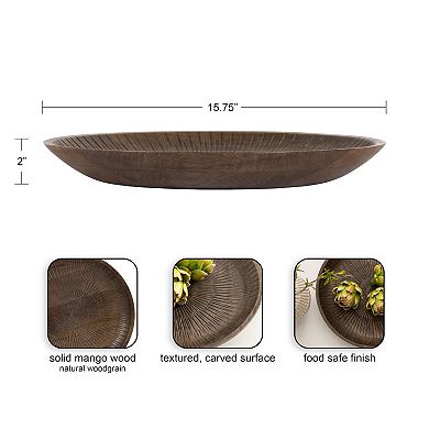 Zandros Round Carved Tray 16x16