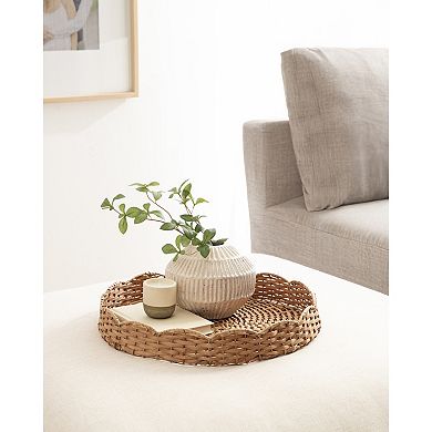 Wavley Rattan Round Tray 18x18