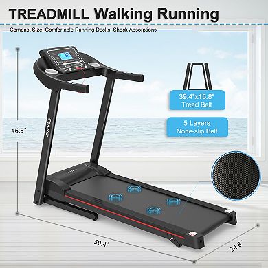 Merax Fitshow App Home Foldable Treadmill with Incline, Folding Treadmill for Home Workout