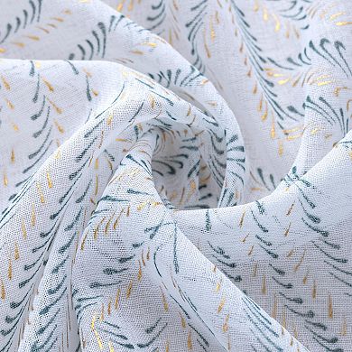 Faye Grommet Metallic Sheer Printed Doily Curtain Panel