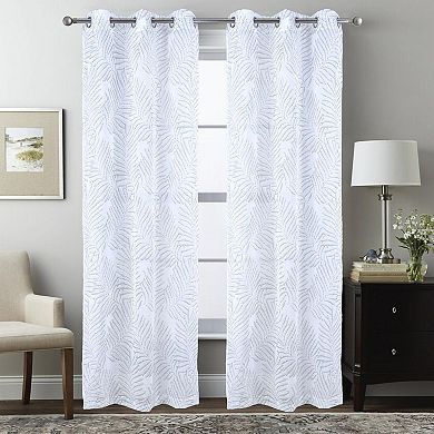 Faye Grommet Metallic Sheer Printed Doily Curtain Panel