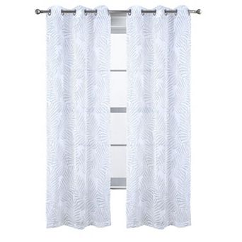 Faye Grommet Metallic Sheer Printed Doily Curtain Panel