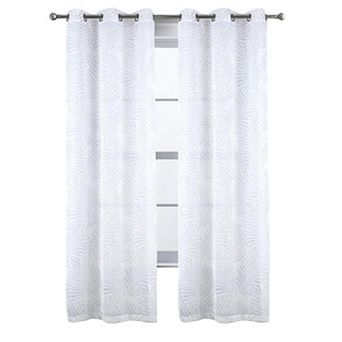 Faye Grommet Metallic Sheer Printed Doily Curtain Panel