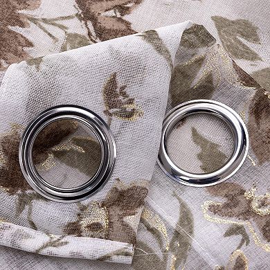 Meadow Grommet Metallic Sheer Printed Doily Curtain Panel